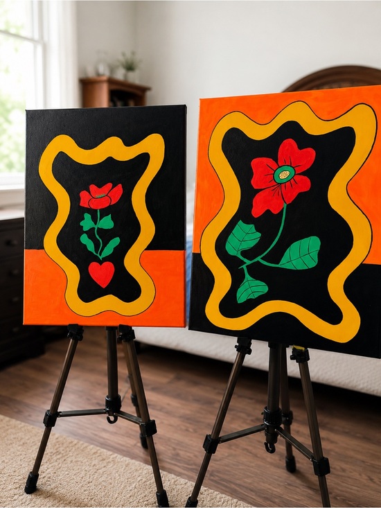 Other - Hand-painted, one of a kind set of two acrylic on canvas artworks. Local artist.